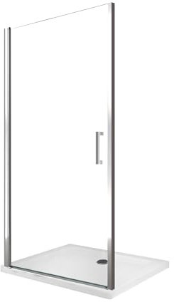 Duschtür für Nische mit Pendeltür aus 8 mm Glas mit Easy-Clean, reversibel - H 200 cm - 8 mm (CM.74-78 verstellbar)
