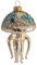 Qualle Jellyfish Gold blau Weihnachtsbaumkugel Glas Christbaumschmuck Weihnacht