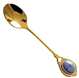 GLigeT Tablespoons Vintage gold-plated stainless steel coffee spoon stirring spoon dessert spoon afternoon tea small spoon Serving Spoon (Size : 6pack)