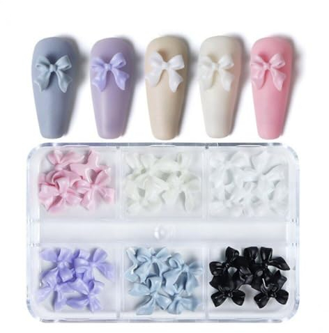 30pcs Ribbon Bow Nail Charme 3D Bow Nail Art Harz Biege Nagel Koreanische Maniküre Reizdekorationen Nagelzubehör Täglich Gebrauch