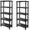 SIDSONS 5 Tier Plastic Shelving Unit Storage Racking Shelves Shelf Rack For Home Garage Shed Warehouse Utility Room Fit Assembly No Tools Required Assembled Size H 175 x W 80 x D 40cm (5 Tier, Pack 2)