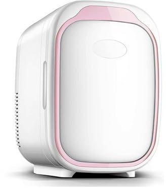 VIQUTRG Mini Skincare Refrigerator, 12V Car Fridge 6 Liter Portable Cooler and Warmer Personal Refrigerator for Christmas's Day Gift, Skincare, Beverage, Food, Home, Office and Car,Pink