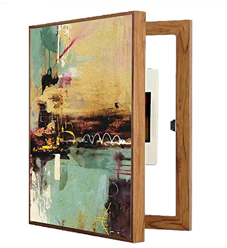 Abdeckung der elektrischen Schalttafel, Elektrische Box Abdeckung Verstecken Zähler Moderne Dekorative Abdeckung Elektrische Box Box Zähler Abdeckung Dekoration Verstecken Gemälde, Holz (Color : Wood