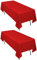 2er-Pack rot Tischdecken, 153 x 260 cm, Tischdecken aus Polyestergewebe, rechteckig für 1,8 m große Tische, rote Tischdecken, Tischdecken für Hochzeit, Geburtstag, Party, Bankett-Tischdekoration