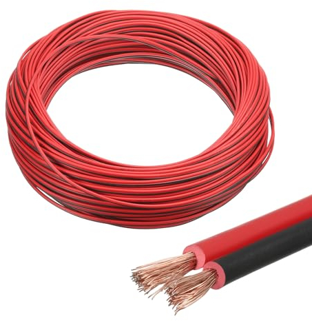 QUARKZMAN 17AWG Cobre Revestido Aluminio Cable 197 Pies/60M Eléctrico Cable Conductor Paralelo Alta Conductividad 12V/24V DC para LED Iluminación Tira CB Radios Transformador