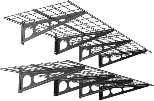 Knutat Shelf Wall Shelf Heavy Duty Sturdy Corner Shelf Wall Mounted Powder Coated Steel Brackets Organizer Shelves Up to 600lbs Load Capacity for Tools