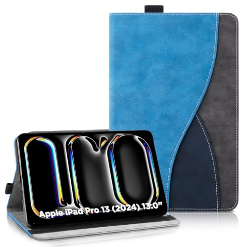 AsWant Funda Carcasa per iPad Pro 13 Pulgadas (7a Generación, 2024)- Estuche Inteligente Ultra Slim PU Protectora con Soporte/Cartera Funda iPad Pro 13 Pulgadas (Azul)