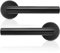 Probrico Matte Black Door Levers Liberty Style Door Handles On Rose,Round T-Bar Internal Door Handles for Hollway and Storage Room,No Latch Included,1 Pair
