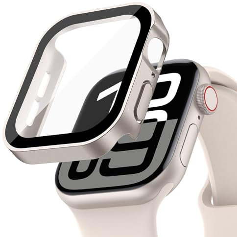 YuiYuKa Wasserdicht Hülle für Apple Watch Series 10/9/8/7 46mm 42mm 45mm 41mm mit Gehärtetem Glas Displayschutz,für iWatch Series 6/5/4/SE 44mm 40mm Voller Schutz Protective Case Ultra dünn[HD]