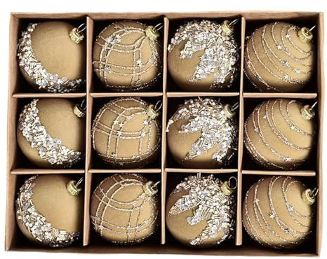 Weihnachtskugeln, Samtornamente Für Den Weihnachtsbaum, Weihnachtskugeln Für Weihnachtsbaum Christbaumkugeln Bruchsichere Für Weihnachtsbaumschmuck, 12 Stück