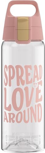 SIGG - Tritan Trinkflasche - Total Color ONE Spread Love - Für Kohlensäurehaltige Getränke Geeignet - Spülmaschinenfest - Auslaufsicher - Leicht - BPA-frei - Transparent - 1L