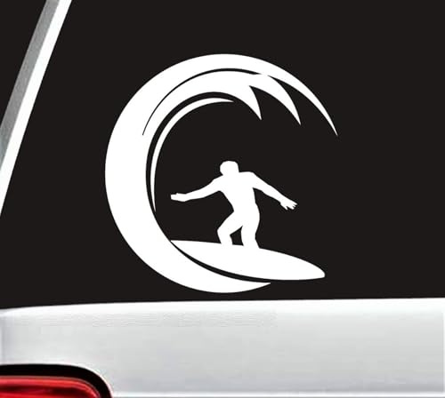 Rakelfix Surfer in Welle Aufkleber Größe/Farbe ANPASSBAR Sticker Autoaufkleber