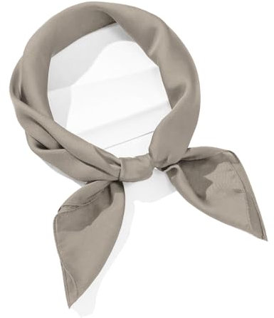 Van Der Rich ® - Elegantes Halstuch mit Seidensatin-Effekt Quadratisches Halstuch - Damen (Taupe)