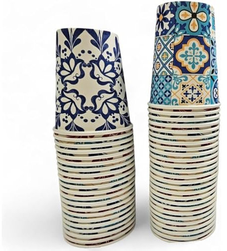Terryshop74 Bicchieri in carta mod 180 XL Bevande calde e fredde bibite a prova di tenuta (XL Maiolica, 200, unità)