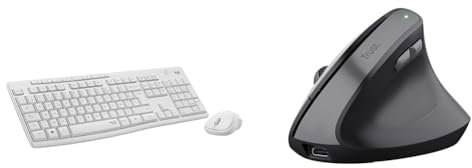 Logitech MK295 Silent Ensemble & Trust Yuno Souris Ergonomique sans Fil,