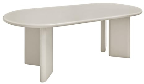 möbelando Esstisch >Nagano< moderner, ovaler Esstisch aus MDF in Beige-Grau mit 220x100 cm Fläche – Pflegeleichte Oberfläche, robuste Verarbeitung & stilvolles Design für Esszimmer