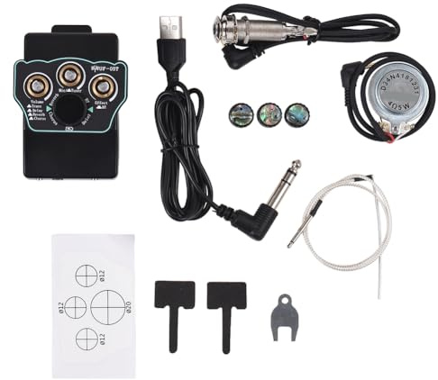 Juqoyue Gitarren-Tonabnehmer Konzertgitarre Tonabnehmer Vibrations-Tonabnehmer BT Begleit-Resonanz-Tonabnehmer 3-Band EQ Equalizer Akustik