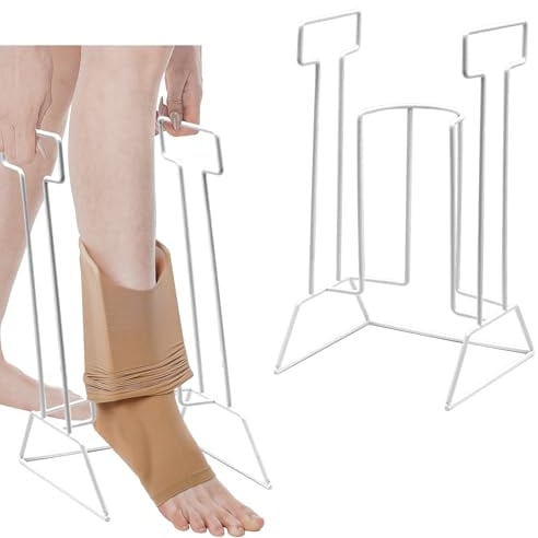 Anziehhilfe für Kompressionsstrümpfe,Strumpfanziehhilfe,Sockenanziehhilfe aus Metall(Wadenumfang 42 cm oder kleiner),Socken Anziehhilfe,Anziehhilfe für Socken und Strümpfe für Senioren,Schwangerschaft