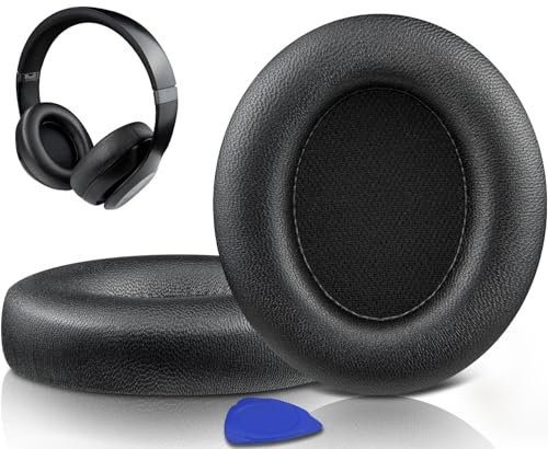 SOULWIT Cuscinetti Auricolari Pelle Agnello Ricambio per Beats Studio Pro Cuffie Wireless con Cancellazione del Rumore, Padiglioni Cuffie con Schiuma ad Alta Densità per Isolamento del Rumore - Nero