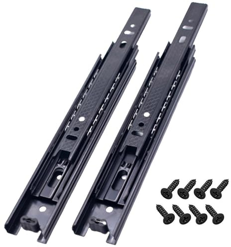 ZIHQRgE Schubladenschiene mit Kugellagern, Tragfähigkeit 25kg, Vollauszug 240 290 340 390 440 mm, Seitliche Montage, 1 Paar(14inth(340mm))