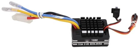JTLB 80A Brushed ESC, Water Proof ESC for Model Car Boat, 540 550 750 Motor 3 Modes 6.5V5A BEC Output, Built-in Li Battery Guard, Automatic Throttle Detection, Compact Size