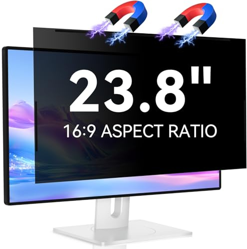 IPROKKO Filtro de privacidad magnético de 23,8 pulgadas para monitor de 16:9, protección visual extraíble, antiluz azul, antirreflejos, protector de pantalla para HP Dell Acer Lenovo Asus de 23,8
