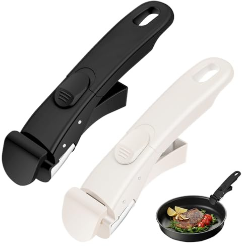 2 Pcs Removable Pan Handle Detachable Cookware Pot Handle Replacement Anti- Scald Clip Handles for All Cookware Frying Pan