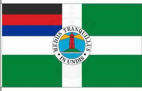 KÖNIGSBANNER Zertifizierte Flagge Fahne Borkum - LER 80 x 120cm - Hissflagge doppelt gesäumt mit Karabinerhaken aus deutscher Flaggen-Manufaktur