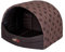 millybo Hundehütte Hundehöhle Hundebett Hundehaus S-XL (R3 (55 x 43 cm), Hellbraun mit Muster (Pfötchen))