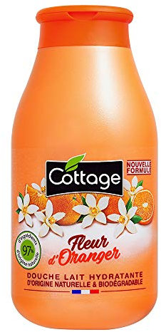 Cottage-Gel Douche Lait Hydratant -Fleur d'Oranger - 97% d'Ingrédients d'Origine Naturelle, 250ml -Fabriqué en France