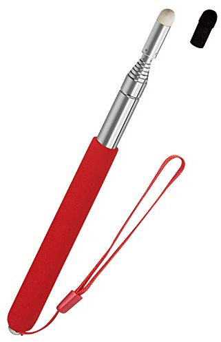 Kesote Zeigestab Ausziehbar Pointer Finger Zeigefinger Stab Zeigestock Teleskop Klassenzimmer Lehrer Zeiger Einziehbar auf 100 cm mit 2 Filz Kopf, Rot