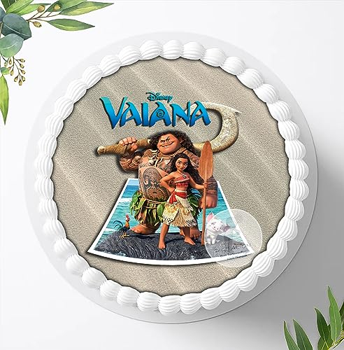 Für die Geburtstags Torte, Zuckerbild mit dem Motiv: Vaiana, Essbares Foto für Torten, Fondant, Tortenaufleger Ø 20cm, 0234c