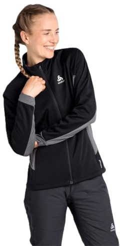Odlo Damen Langlauf Jacke BRENSHOLMEN, black - new odlo graphite grey, L