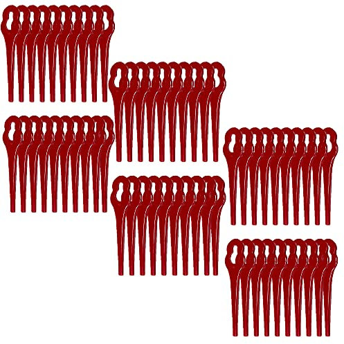 Ersatz Messer 60x Rasentrimmermesser passend für Masko Akku Rasentrimmer MA-RT9000 Freischneider Akku Sense Schneidplättchen Trimmermesser Nylonmesser