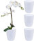 SANTINO 4er-Set Orchideentopf D 12cm Selbstbewässernder Topf mit Dochtsystem und Wasserstandsanzeige für den Innenbereich - WHITE - 1,3L