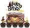 Glitter Magier Kuchen Deko,Glitter Wizard Cupcake Topper,Magical Wizard Inspiriert Happy Birthday Deko für Magic Theme Party Supplies