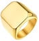 Bestyle Quadrat-ring Herren Siegelring Gravur Personalisiert Initialenring Mädchenring Hip Hop Ring Signetring Gold 59