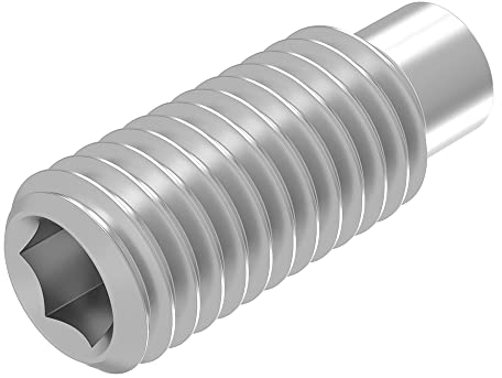 SECCARO Gewindestift mit Innensechskant und Zapfen M5 x 12 mm, Edelstahl V2A VA A2, DIN 915 / ISO 4028, 20 Stück