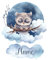 GRAZDesign Wandtattoo Eule mit Namen personalisiert für Babyzimmer Kinderzimmer für Jungen und Mädchen, über Bettchen - 51x40cm