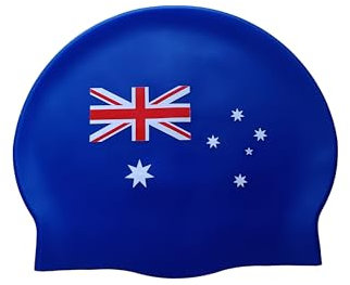 Sargoby Fitness Badekappe Deutschland in Standardgröße für Wettkampfschwimmer oder Freizeitschwimmer, die mehr Geschwindigkeit suchen Badekappe Schwarz (Australia)