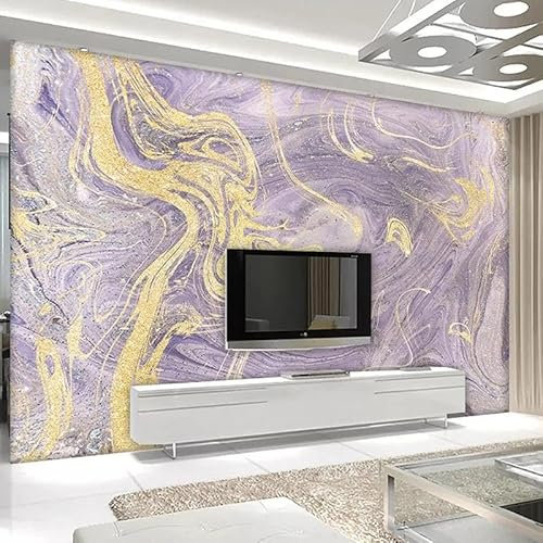 LUXINSHISU Papier peint mural de salon 3d abstrait or violet couleur flow chambre à coucher décoration murale autocollants peinture