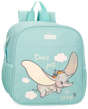 Disney Joumma Dumbo Fly Vorschulrucksack, anpassbar an Trolley, Blau, 21 x 25 x 10 cm, Polyester, 5,25 l, blau, Talla única, Vorschulrucksack, anpassbar an Trolley