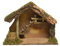 zeitzone Weihnachtskrippe Krippenstall Holz Krippe Baumrinde Moos Holzkrippe 28x39cm