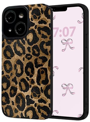 Compatible with iPhone 13 Case,Soft Silicone Cute Leopard Print Phone Case,Bumper & Shockproof Women Girls Phone Protective Case for iPhone 13 (6.1 Inch)