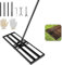 Rastrello per prato, 76x25cm Rastrello Livellatore con Regolabile manico, Raschietto da prato, Rastrello Livellatore per Prato in Lega di Alluminio per Prato Giardino Campo da Golf Erba