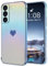 Yoawiful für Samsung Galaxy S21 FE Hülle Fluoreszierende niedliches herzförmiges Muster Handyhülle Samsung S21 FE Silikon Kameraschutz Anti Fall Samsung S21 FE Hülle 5G blau