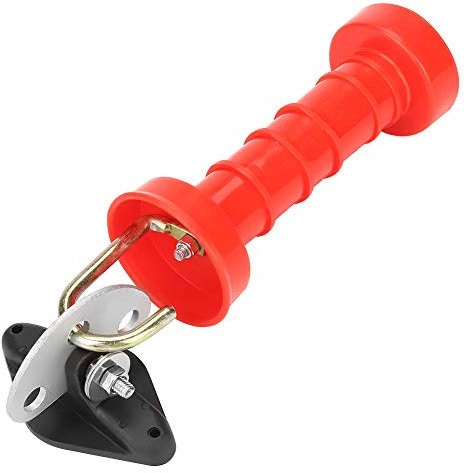 Keenso 10pcs Handles of Red Isolated Spring with Anchor Plates Electric Fence