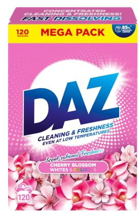 Daz Cherry Blossom Washing Powder 120 Washes, Bio Laundry Detergent