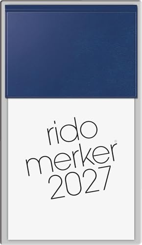 rido/idé Vormerkbuch Mod. Merker 2027 | 10,8×20,1 cm, Kunststoff, dunkelblau