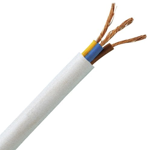 Kopp 151705847 Schlauchleitung H05 VV-F 3G, 1 mm², 5 m, weiß